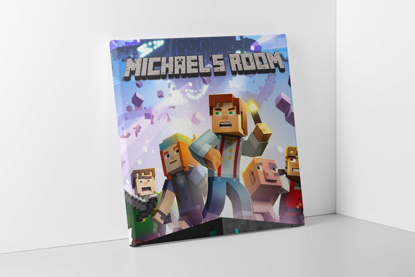 Minecraft Canvas Wall Art, Personalized Minecraft Canvas Wall Art, Minecraft Wall Decor, Minecraft Canvas Print Framed & Ready to Hang
