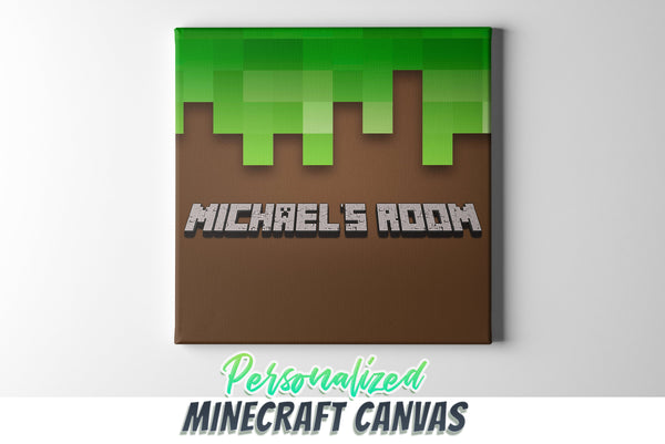 Minecraft Canvas Wall Art, Personalized Minecraft Canvas Wall Art, Minecraft Wall Decor, Minecraft Canvas Print Framed & Ready to Hang