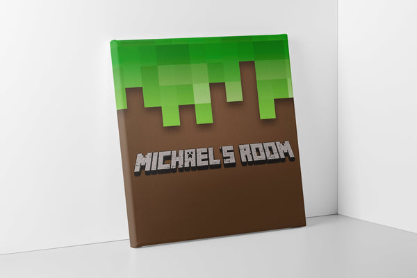 Minecraft Canvas Wall Art, Personalized Minecraft Canvas Wall Art, Minecraft Wall Decor, Minecraft Canvas Print Framed & Ready to Hang