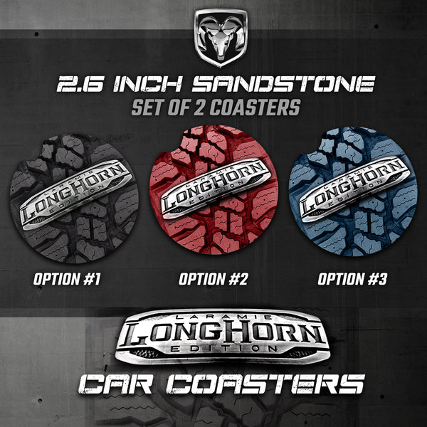 Car Coasters, Ram 1500 Longhorn Car Coasters, Ram Laramie Longhorn Sandstone Car Coasters, Ram Accessories