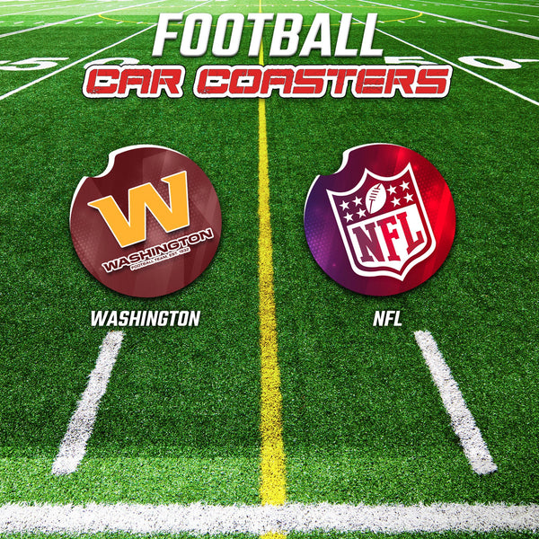 Football Car Coasters, Football Car Coaster, NFL Gifts, NFL Car Accessories, NFL Car Coasters