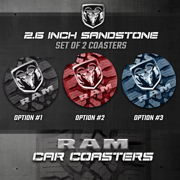 Car Coasters, Ram 1500 Car Coasters, Ram Sandstone Car Coasters, Ram Accessories