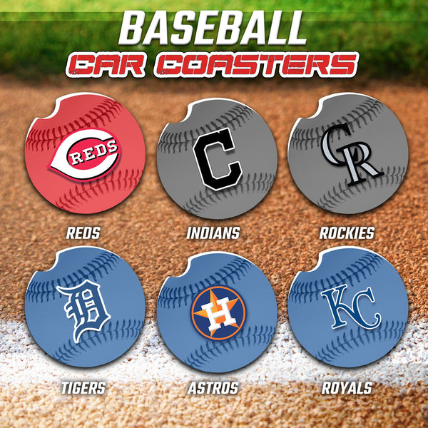 Baseball Car Coasters, Baseball Car Coaster, Baseball Team Gifts, Major League Baseball Accessories