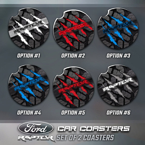Ford Raptor Car Coasters, F150 Raptor Car Coasters, Ford Raptor Accessories, Raptor Accessories