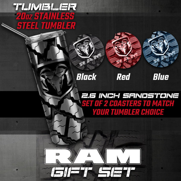 Ram Tumbler, Ram Car Coasters, Ram Gifts, Ram Accessories