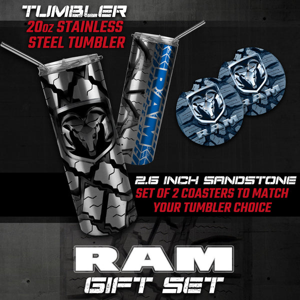 Ram Tumbler, Ram Car Coasters, Ram Gifts, Ram Accessories
