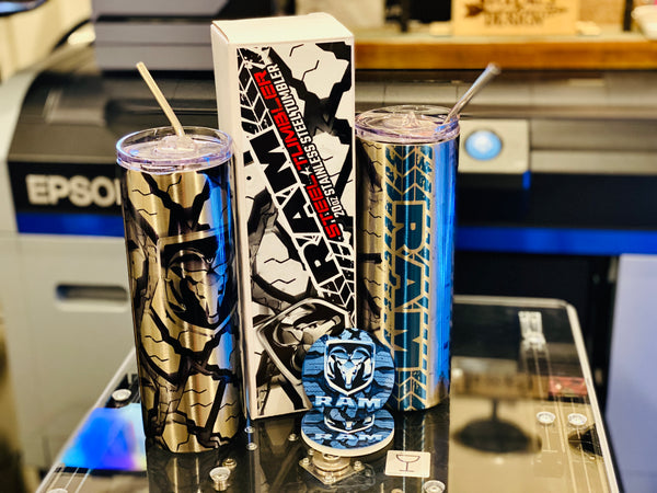 Ram Tumbler, Ram Car Coasters, Ram Gifts, Ram Accessories