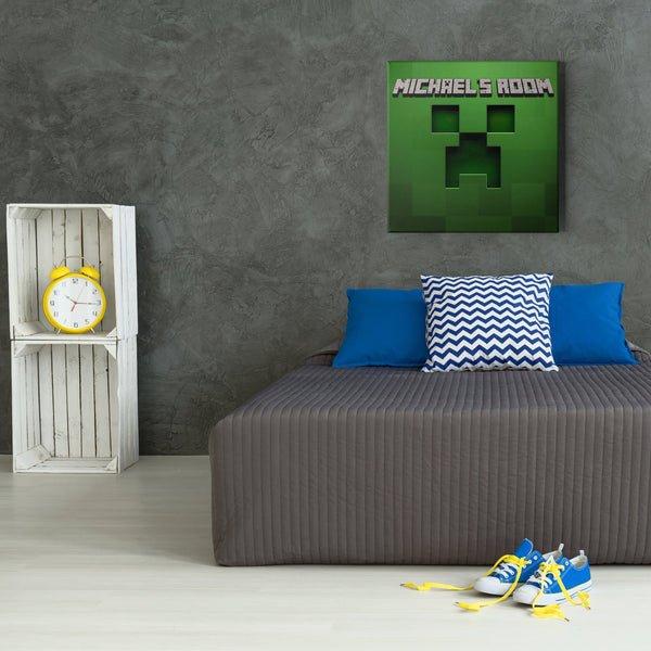 Minecraft Canvas Wall Art, Personalized Minecraft Canvas Wall Art, Minecraft Wall Decor, Minecraft Canvas Print Framed & Ready to Hang