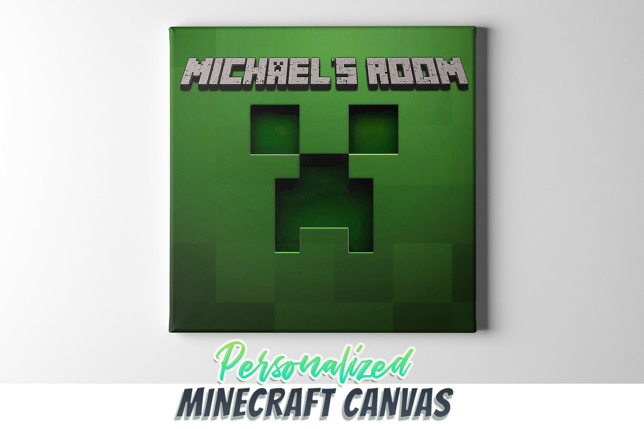 Minecraft Canvas Wall Art, Personalized Minecraft Canvas Wall Art, Minecraft Wall Decor, Minecraft Canvas Print Framed & Ready to Hang
