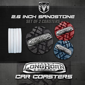 Car Coasters, Ram 1500 Longhorn Car Coasters, Ram Laramie Longhorn Sandstone Car Coasters, Ram Accessories