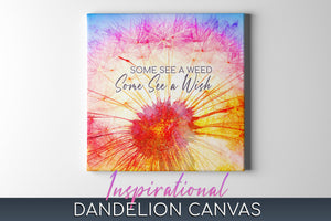 Dandelion Canvas Wall Art, Wall Art canvas Dandelion, Dandelion Wall Decor, Dandelion Canvas Print Framed & Ready to Hang