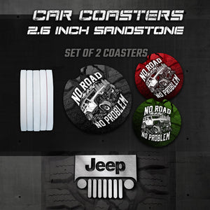 Jeep Car Coasters, Wrangler Car Coasters, Jeep Sandstone Car Coasters, Jeep Accessories