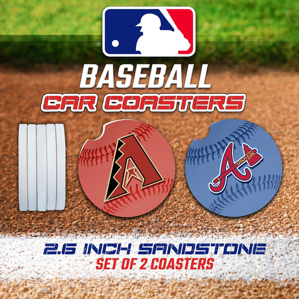 Baseball Car Coasters, Baseball Car Coaster, Baseball Team Gifts, Major League Baseball Accessories
