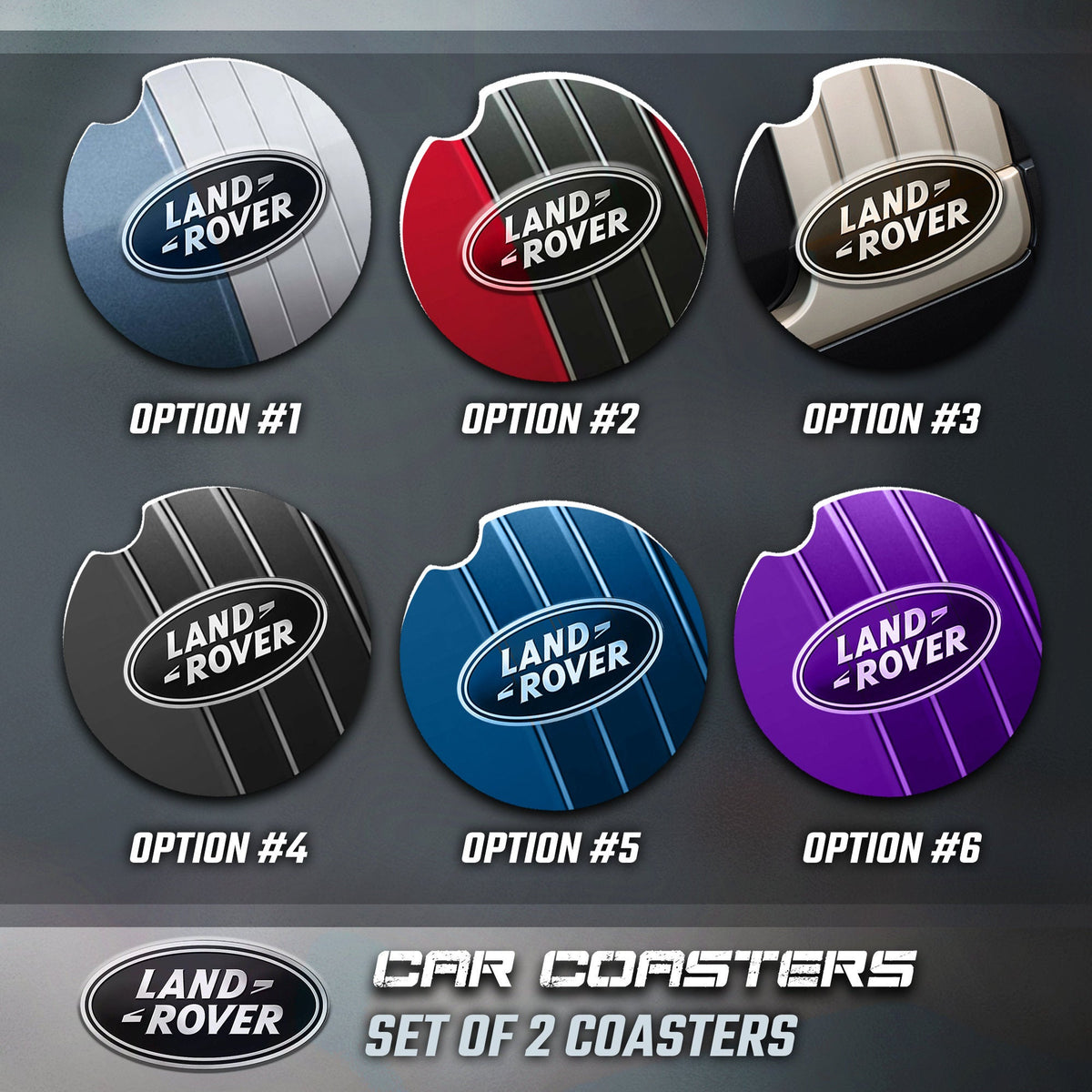 Land Rover Car Coasters, Range Rover Car Coasters, Land Rover Sandston ...