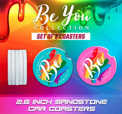 Be You Car Coasters, LGBT Car Coasters, LGBT Accessories, LGBT Gifts