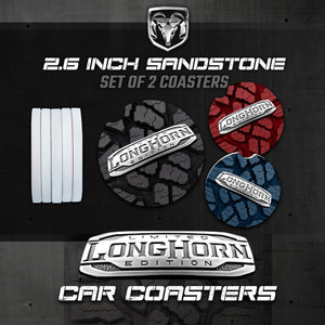 Ram 1500 Longhorn Car Coasters, Ram Limited Longhorn Sandstone Car Coasters, Ram Accessories
