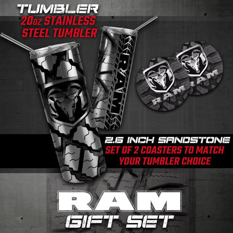 Ram Tumbler, Ram Car Coasters, Ram Gifts, Ram Accessories
